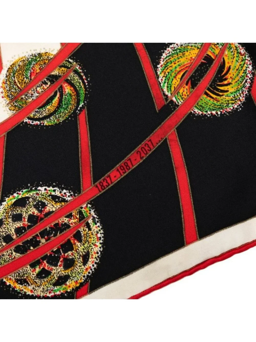 Hermes Carre 90 Les Feux de Lespace Space Fireworks Scarf Large Black Multicolor